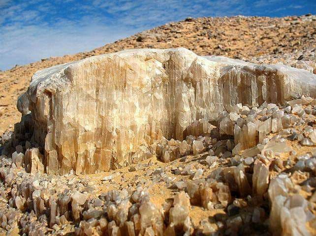 crystal mountain in egyptian desert