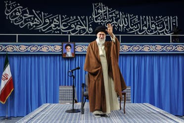 Ayatollah Ali Khamenei arrives to deliver a speech in Tehran on November 2, 2017. (Reuters)