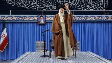 Ayatollah Ali Khamenei arrives to deliver a speech in Tehran on November 2, 2017. (Reuters)