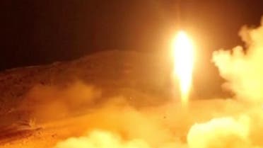 A still image taken from a video distributed by Yemen's pro-Houthi Al Masirah television station on November 5, 2017, shows what it says was the launch by Houthi forces of a ballistic missile aimed at Riyadh's King Khaled Airport on Saturday, Houthi Military Media Unit via REUTERS TV