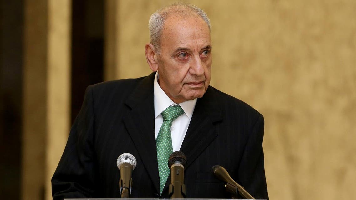 Lebanese Parliament Speaker Nabih Berri is seen at the presidential palace in Baabda, Lebanon, November 6, 2017. Dalati Nohra/Handout via REUTERS ATTENTION EDITORS - THIS IMAGE HAS BEEN SUPPLIED BY A THIRD PARTY