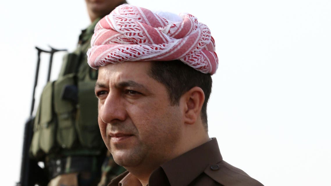 Masrour Barzani, the head of the Kurdistan Regional Security Council, looks on, on October 27, 2016 on the top of Mount Zardak, where Iraqi Kurdish peshmerga fighters hold a position during an operation against Islamic State (IS) group jihadists to retake the main hub of Mosul, located some 25 kilometres from Mount Zardak. Iraqi security forces and Kurdish peshmerga fighters are pushing toward Mosul along several axes and have made relatively quick progress as they approach Mosul, Iraq's second city. SAFIN HAMED / AFP