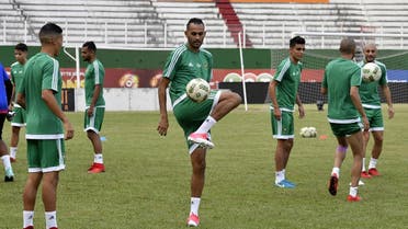 Morocco's players take part in a training session at The Felix Houphouet-Boigny stadium in Abidjan on November 10, 2017, on the eve of their FIFA World Cup 2018 qualifying football match against Ivory Coast. AFP
