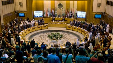Arab Foreign Ministers and delegations pay a minute of silence to the Arab League deputy chief Ahmed Bin Helli, who died early July, during their urgent meeting at the Arab League headquarters in Cairo, Egypt, Thursday, July 27, 2017. Arab foreign ministers meet to discuss Arab action to the Israeli violations against Jerusalem's Al Aqsa Mosque. (AP Photo/Amr Nabil)