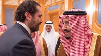 Lebanon’s Hariri pictured greeting Saudi king on his return to Riyadh 