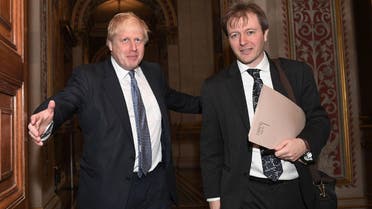 Foreign Secretary Boris Johnson (L) meets with Richard Ratcliffe, the husband of Nazanin Zaghari-Ratcliffe, in London on November 15, 2017. (AFP)