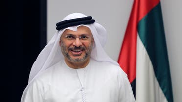 Anwar Gargash arrives for a press conference in Dubai on June 24, 2017. (AP)