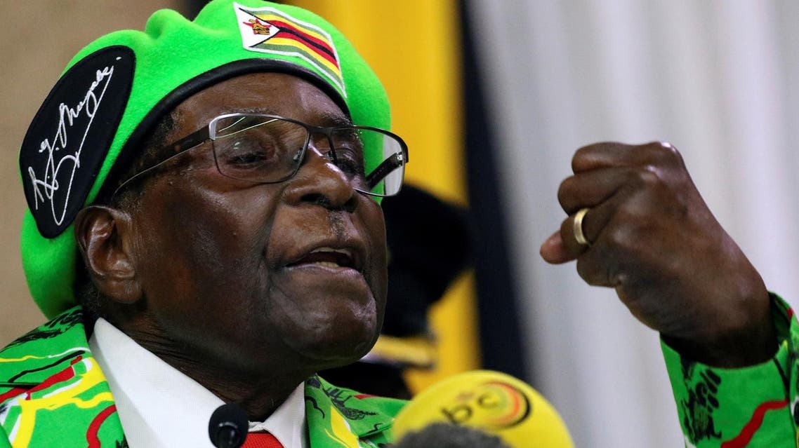 Mugabe addresses a meeting of his ruling ZANU PF party’s youth league in Harare, on October 7, 2017. (Reuters)