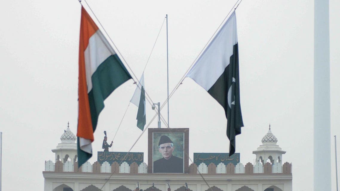 This October 30, 2017 photo shows beating of the retreat ceremony at the India-Pakistan Wagah Border. (AFP)
