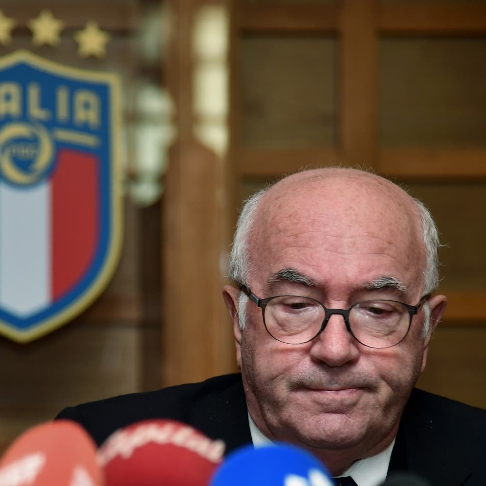 From left, Italian Soccer Federation president Giancarlo Abete