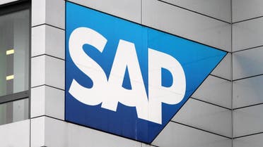 The logo of German software giant SAP at the company’s headquarters in Walldorf near Heidelberg, southern Germany. (AFP)