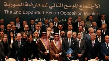 Saudi Foreign Minister Adel al-Jubeir during a meeting of the main Syrian opposition in the Saudi capital Riyadh on Wednesday. 