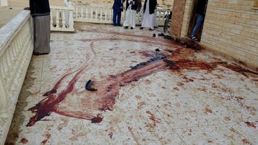 A blood trail on the veranda of Al-Rawda Mosque in Bir al-Abd northern Sinai, Egypt a day after attackers killed hundreds of worshippers, on Saturday, Nov. 25, 2017. (AP)