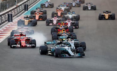 Mercedes’ Valtteri Bottas leads during the start of the race during Abu Dhabi Grand Prix at Yas Marina Circuit on November 26, 2017. (Reuters)