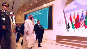 Saudi Crown Prince Mohammed bin Salman attends the meeting of Islamic Military Counter Terrorism Coalition in Riyadh on Sunday. (Reuters)
