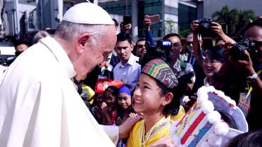 Pope Francis arrives at Yangon International Airport. (Reuters)