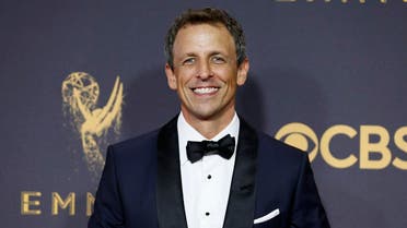 Seth Meyers arrives at the 69th Primetime Emmy Awards on Sunday, Sept. 17, 2017, at the Microsoft Theater in Los Angeles. (Photo by Danny Moloshok/Invision for the Television Academy/AP Images)