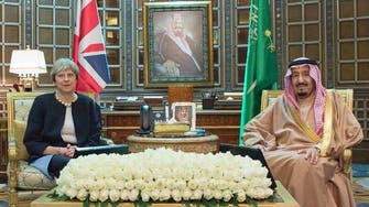 King Salman receives British Prime Minister and holds talks with her