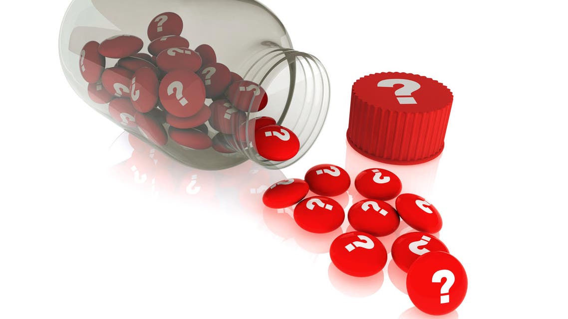 Healthly pills out of the jar - Stock image