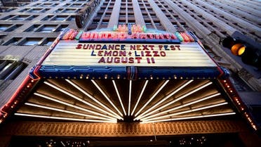 A view of the marquee outisde the theater during 2017 Sundance NEXT FEST at The Theater at The Ace Hotel on August 11, 2017 in Los Angeles, California. (File photo: AFP)