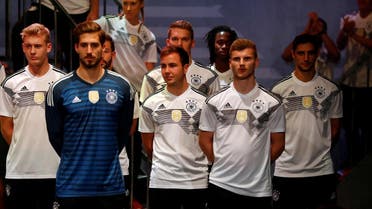 Germany’s national team unveil their new jerseys, ahead of the upcoming international friendly matches against England and France, in Berlin, Germany, November 7, 2017. (Reuters)