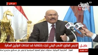 Yemen’s Saleh says ‘citizens have revolted against Houthi aggression’ 
