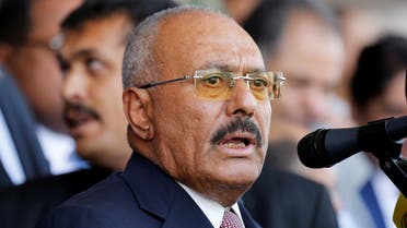 FILE PHOTO: Yemen's former President Ali Abdullah Saleh addresses a rally held to mark the 35th anniversary of the establishment of his General People's Congress party in Sanaa, Yemen August 24, 2017. Picture taken August 24, 2017. REUTERS/Khaled Abdullah/File Photo