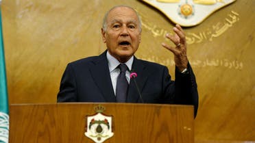 Secretary General of the Arab League Ahmed Aboul Gheit speaks during a joint news conference with Jordan's Foreign Minister Nasser Judeh in Amman, Jordan, November 2, 2016. REUTERS