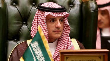 A picture taken on December 4, 2017 shows Saudi Foreign Minister Adel al-Jubeir attending the meeting of the Gulf Cooperation Council (GCC) of foreign ministers at the Bayan palace in Kuwait City. (AFP)