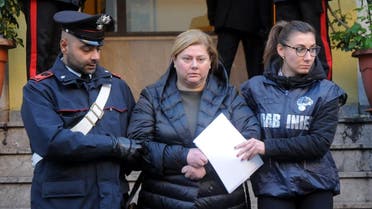 Maria Angela Di Trapani (C), a female mobster suspected of being the mastermind behind a reshuffle of the Sicilian Mafia following the death of boss of bosses Toto Riina. (AFP)