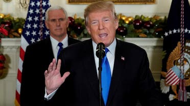 President Trump, flanked by Vice President Mike Pence, delivers remarks recognizing Jerusalem as capital of Israel on December 6, 2017. (Reuters)