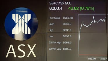 File photo dated November 7, 2017 shows a board at the Australian Securities Exchange (ASX) in Sydney. (AFP)
