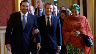 Macron and Hariri in Paris