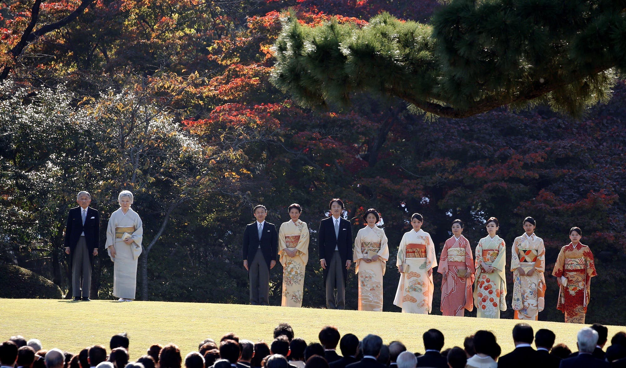 Imperial family members during the annual autumn garden party at the Akasaka Palace imperial garden in Tokyo, Japan, November 9, 2017. (Reuters)