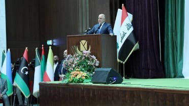 Iraqi Prime Minister Haider al-Abadi speaks during an Arab media conference in Baghdad on December 9, 2017. (Reuters)