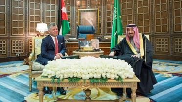 King Salman held official talks with King Abdullah of Jordan in Riyadh on Tuesday. (SPA) 