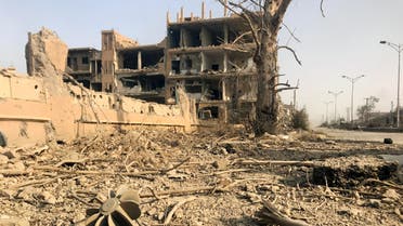 A picture shows the damage in the eastern Syrian city of Deir Ezzor during a military operation by government forces against Islamic State (IS) group jihadists on November 4, 2017. The previous day, Russian-backed Syrian regime forces took full control of Deir Ezzor, which was the last city where IS still had a presence after being expelled from Hawija and Raqa last month. STRINGER / AFP