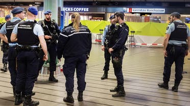 Police patrol after a man wielding a knife was shot by military police on December 15, 2017 at Schiphol Airport in Amsterdam. (AFP) 