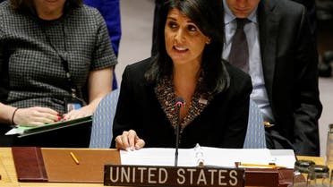U.S. Ambassador to the United Nations Nikki Haley speaks during the United Nations Security Council meeting on the situation in the Middle East. (Reuters)
