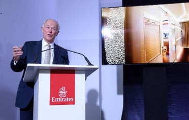Tim Clark, President of Emirates, speaks at a press conference in Dubai. (File photo: Reuters)