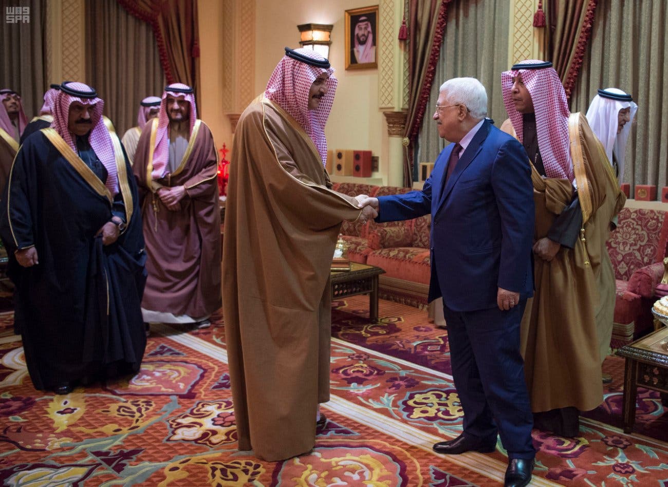 Saudi King Salman receives Palestinian President Mahmoud Abbas in Riyadh