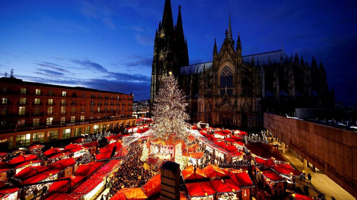 A general view of the Christmas market on the square in front of the world famous gothic cathedral in Cologne, Germany, November 28, 2017. (Reuters)