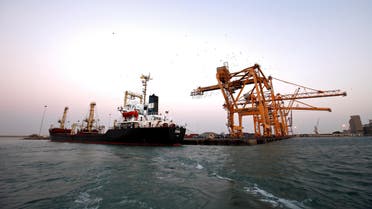A ship carrying 5,500 tonnes of flour is docked at the Red Sea port of Hodeidah, Yemen November 26, 2017. (Reuters)