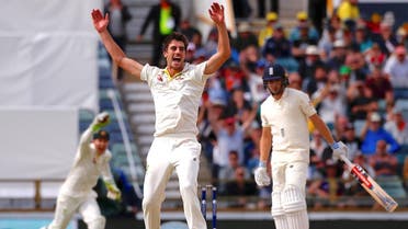 Australia’s Pat Cummins celebrates as he takes the wicket of England’s Chris Woakes to win the third Ashes cricket test match. (Reuters)