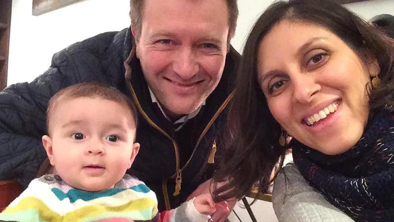 Nazanin Zaghari-Ratcliffe with her husband and daughter (Archives)