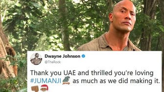 Dwayne Johnson thanks UAE fans after Jumanji opens big at box office