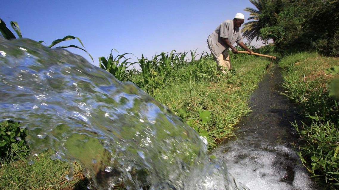 A Sudanese farmer prepares his land for irrigation on the banks of the river Nile in Khartoum. Reuters