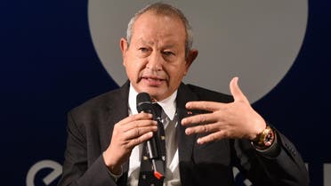 Naguib Sawiris speaks during a press conference in Lyon, southeastern France, on October 15, 2015. (AFP)