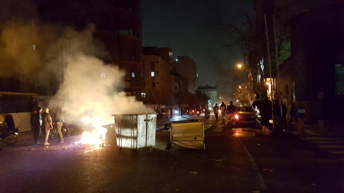 People protest in Tehran, Iran December 30, 2017 in this picture obtained from social media. (Reuters)