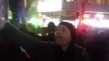 Irainan woman protest. (Screen grab)